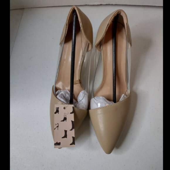 MySoft Women's High Heel Clear Sides Pumps Pointed Toe Slip On Sz 6 (SS1) - Picture 2 of 7
